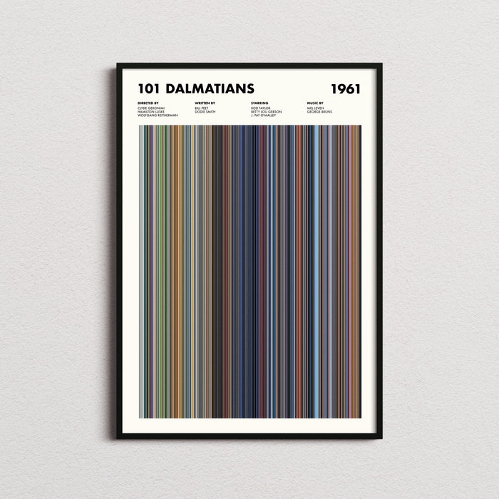 101 Dalmatians Movie Barcode Poster