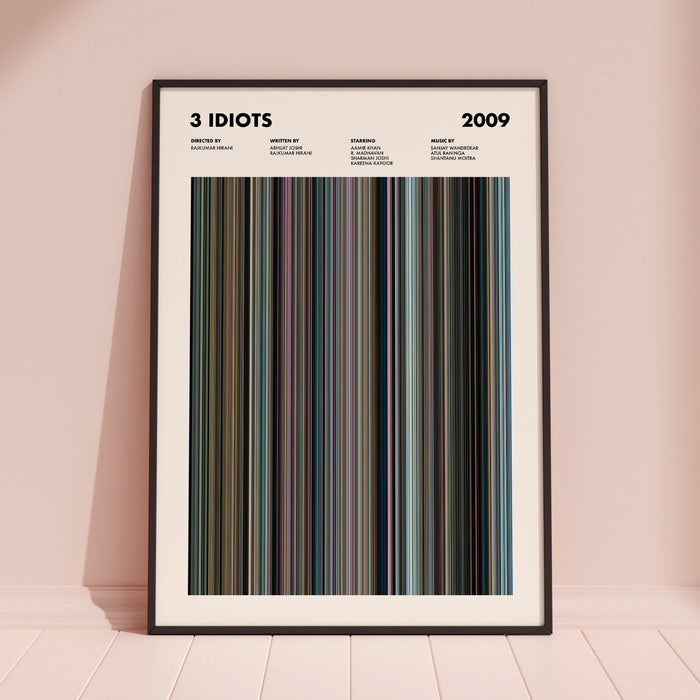 3 Idiots Movie Barcode Poster