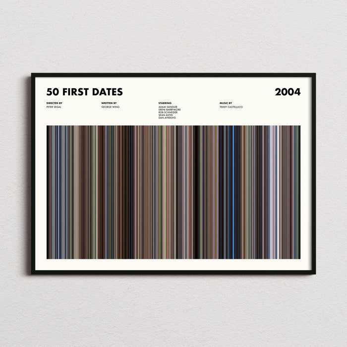 50 First Dates Movie Barcode Poster