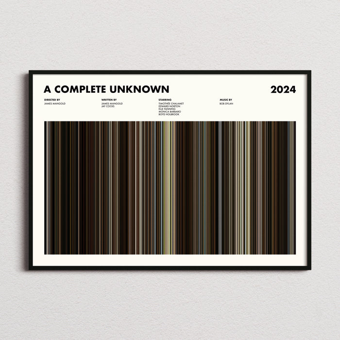 A Complete Unknown Movie Barcode Poster