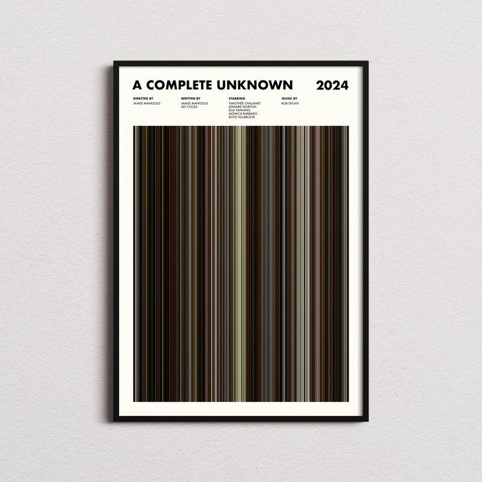 A Complete Unknown Movie Barcode Poster