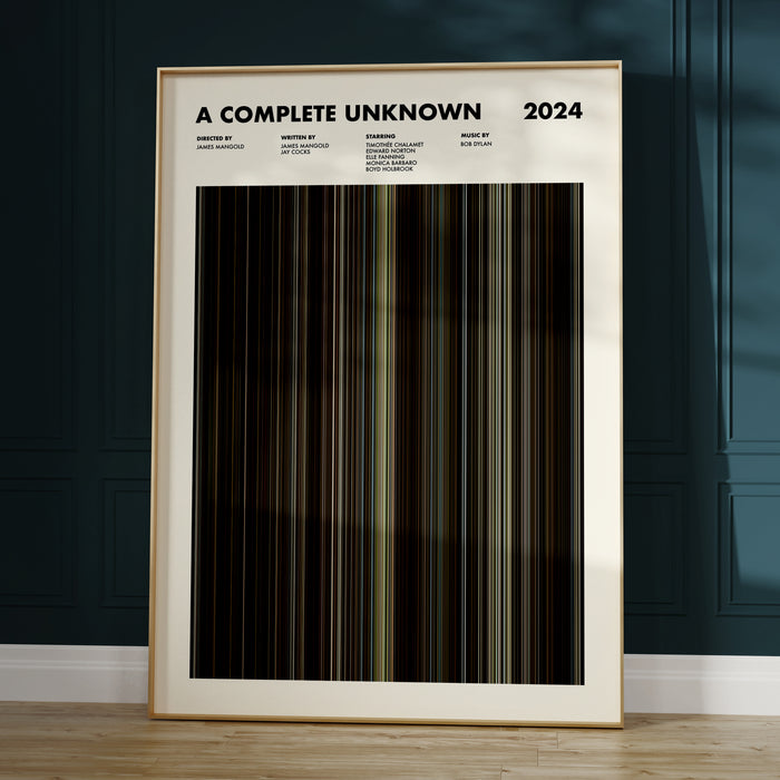 A Complete Unknown Movie Barcode Poster