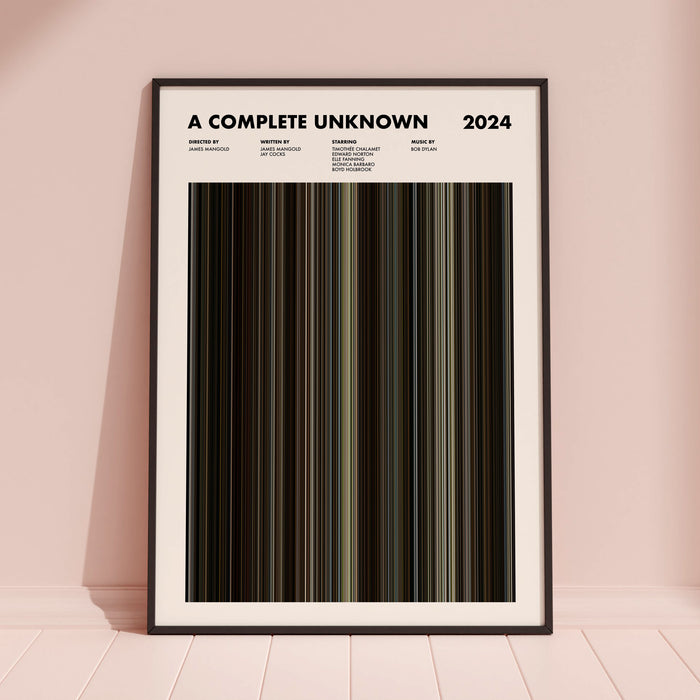 A Complete Unknown Movie Barcode Poster