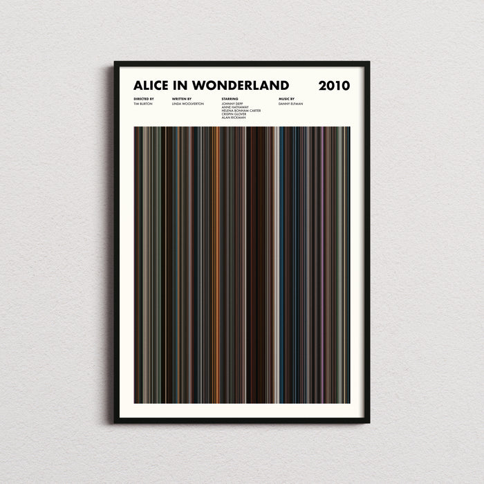 Alice in Wonderland (2010) Movie Barcode Poster