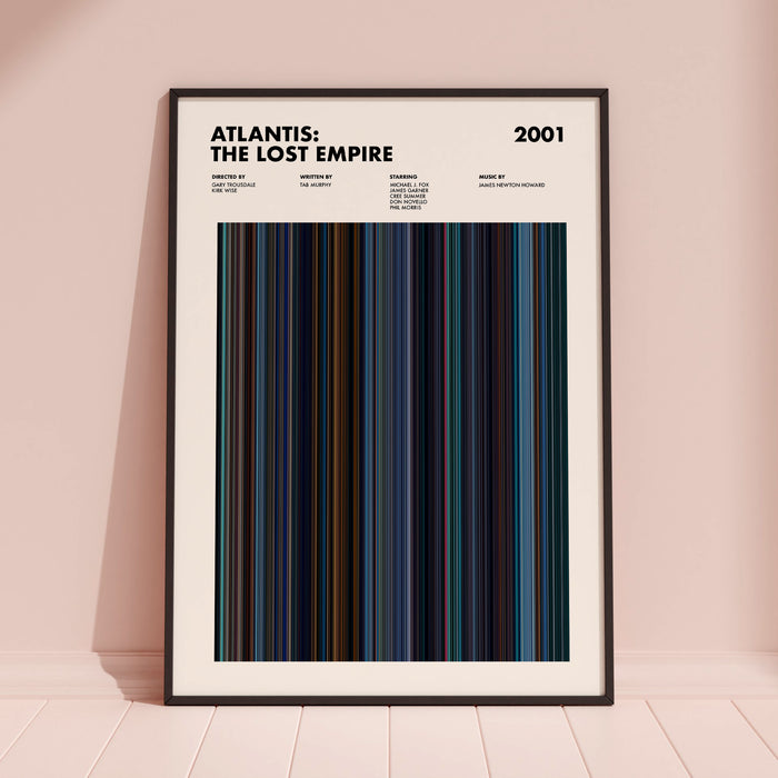 Atlantis The Lost Empire Movie Barcode Poster