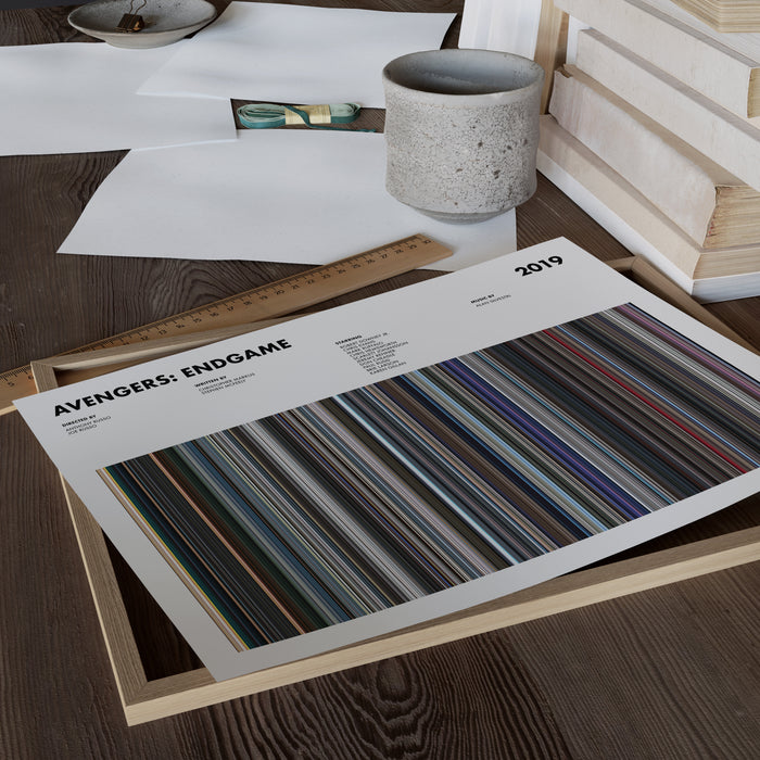 Avengers Endgame Movie Barcode Poster