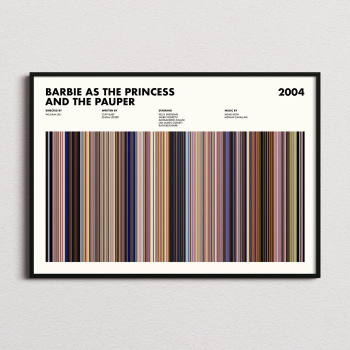 Barbie as the Princess and the Pauper Movie Barcode Poster