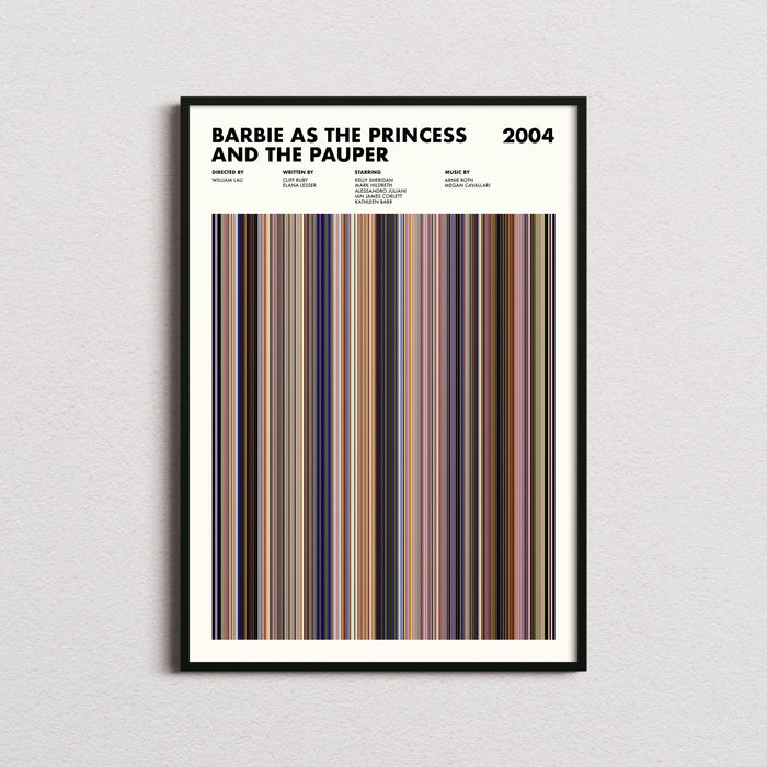 Barbie as the Princess and the Pauper Movie Barcode Poster