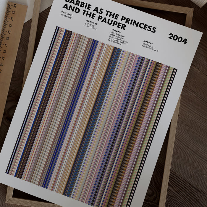 Barbie as the Princess and the Pauper Movie Barcode Poster