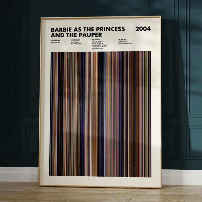 Barbie as the Princess and the Pauper Movie Barcode Poster