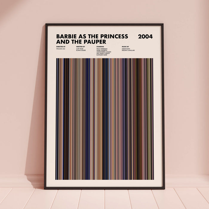 Barbie as the Princess and the Pauper Movie Barcode Poster