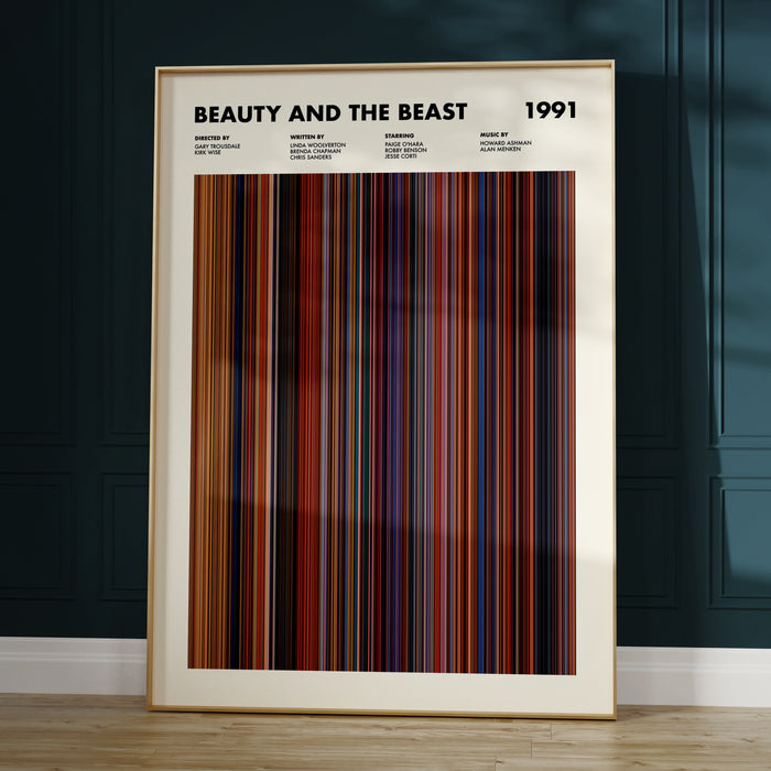 Beauty and the Beast Movie Barcode Poster