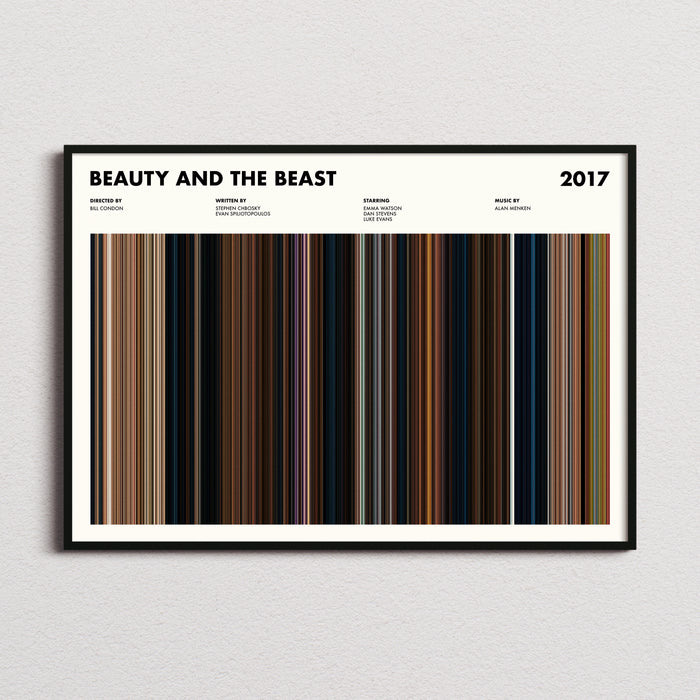 Beauty and the Beast 2017 Movie Barcode Poster