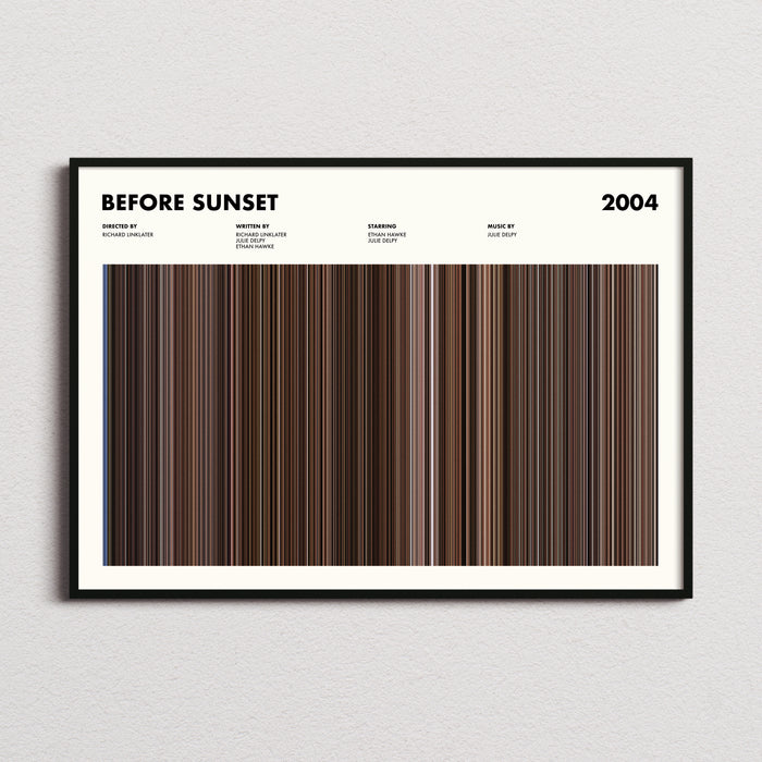 Before Sunset Movie Barcode Poster
