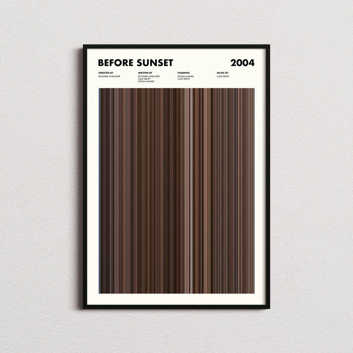 Before Sunset Movie Barcode Poster