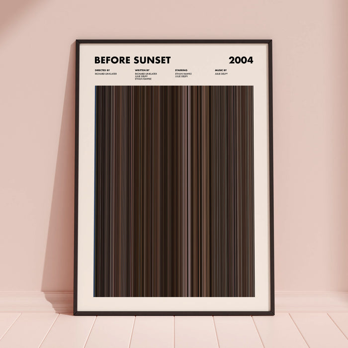 Before Sunset Movie Barcode Poster