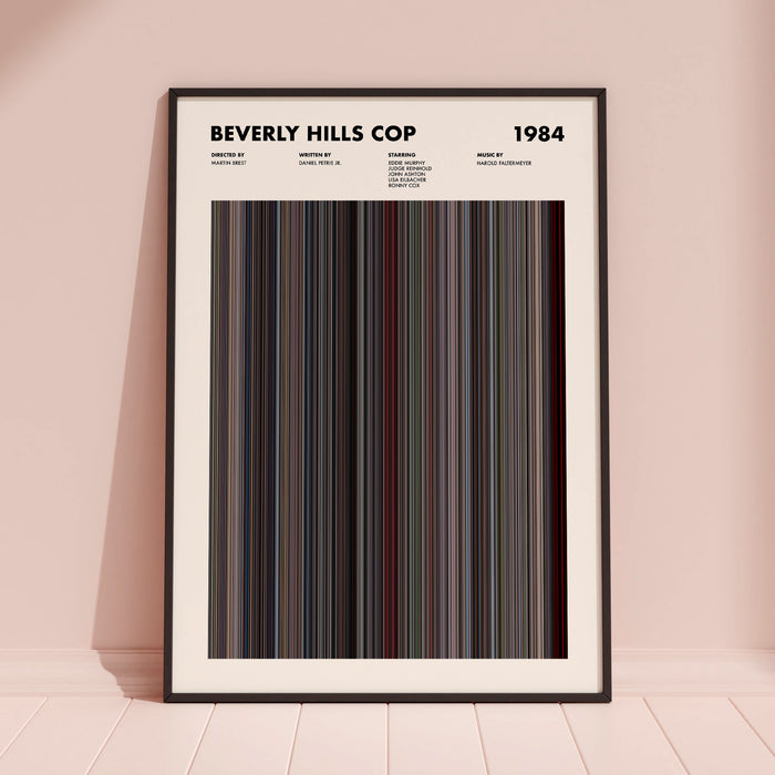 Beverly Hills Cop Movie Barcode Poster