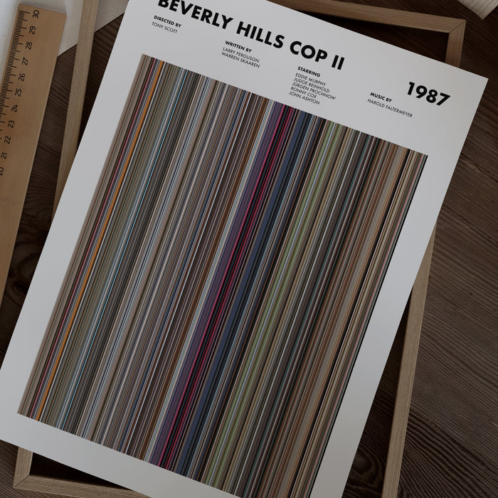 Beverly Hills Cop 2 Movie Barcode Poster