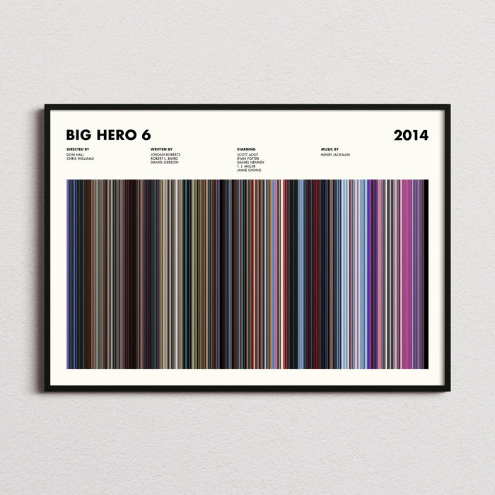 Big Hero 6 Movie Barcode Poster