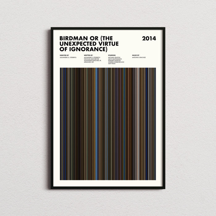 Birdman Movie Barcode Poster