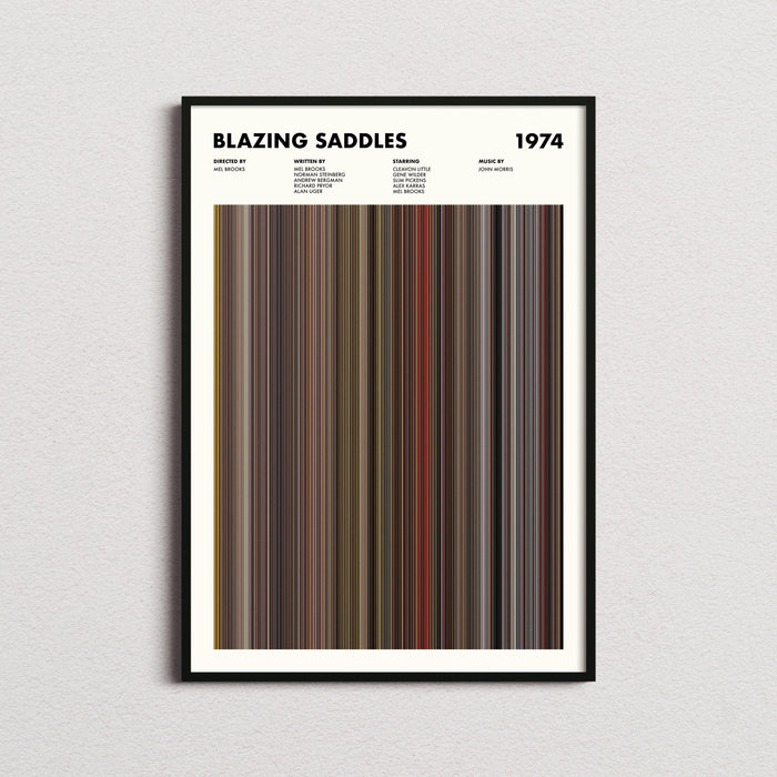 Blazing Saddles Movie Barcode Poster