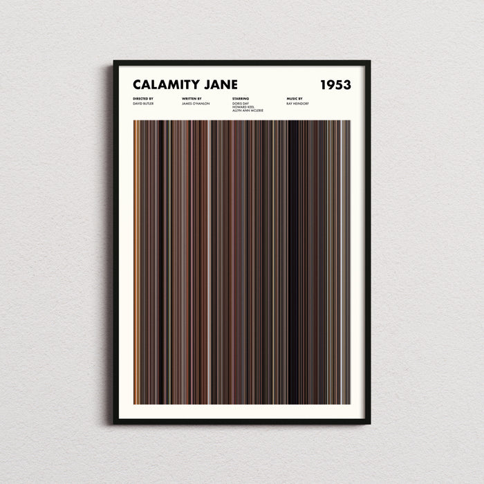 Calamity Jane Movie Barcode Poster