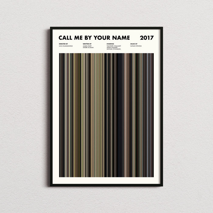 Call Me By Your Name Movie Barcode Poster