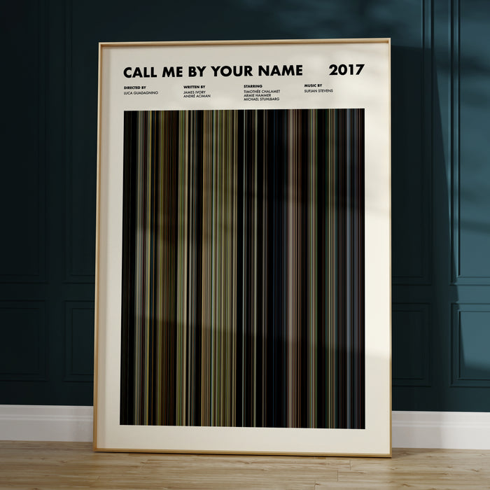Call Me By Your Name Movie Barcode Poster