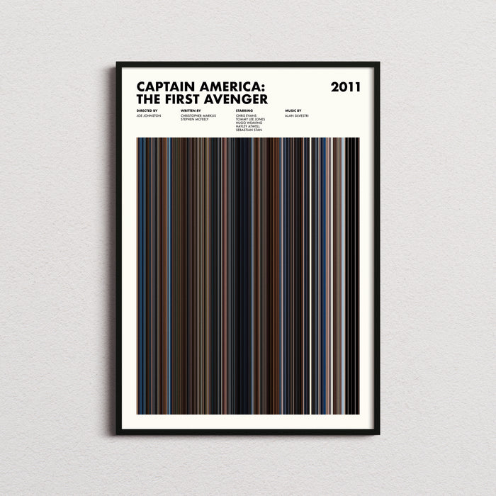 Captain America the First Avenger Movie Barcode Poster
