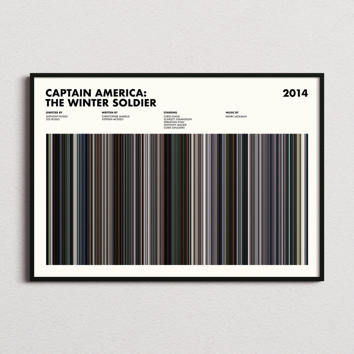 Captain America: The Winter Soldier Movie Barcode Poster