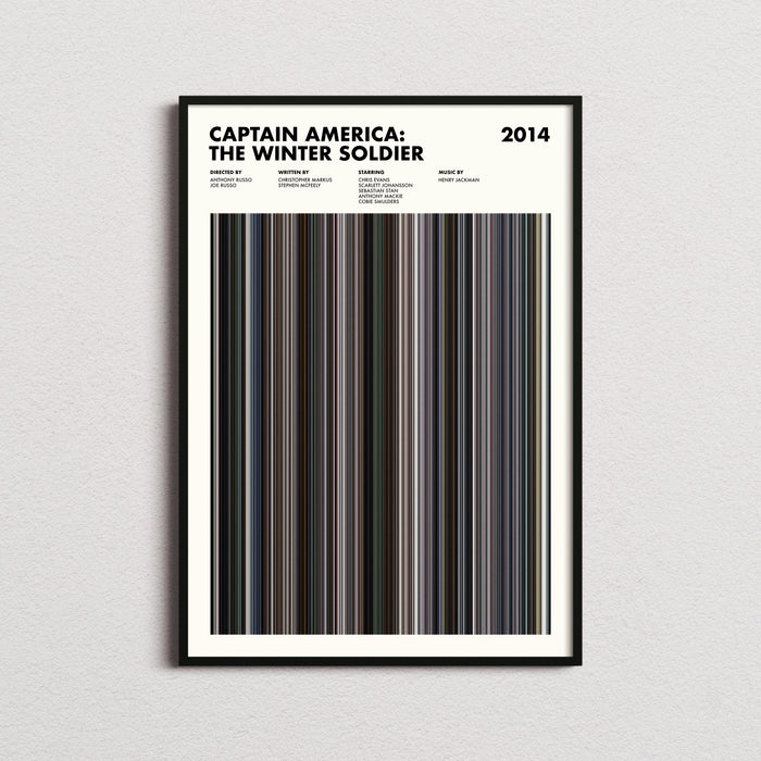 Captain America: The Winter Soldier Movie Barcode Poster