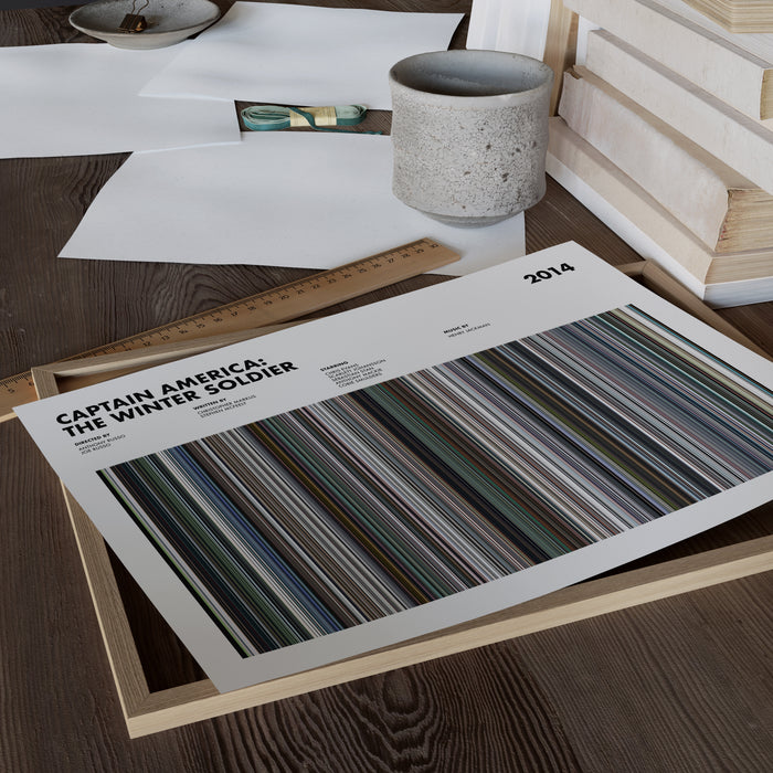 Captain America: The Winter Soldier Movie Barcode Poster