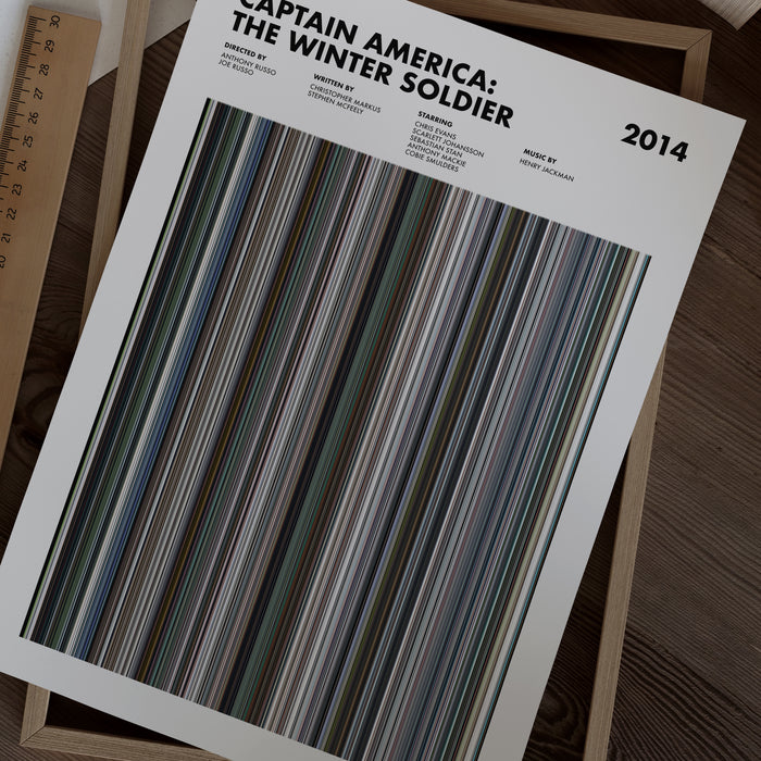 Captain America: The Winter Soldier Movie Barcode Poster