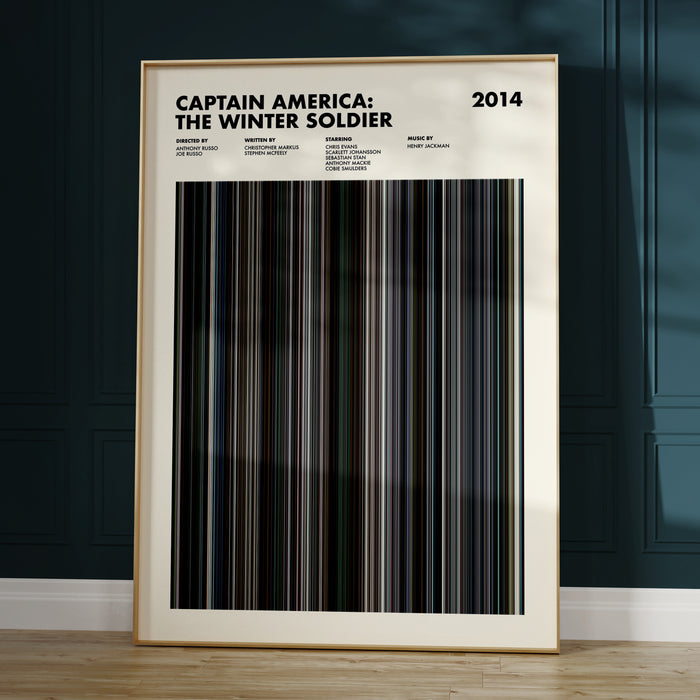 Captain America: The Winter Soldier Movie Barcode Poster