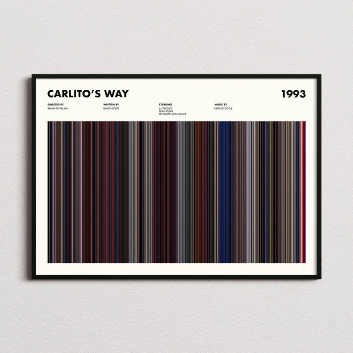 Carlitos Way Movie Barcode Poster