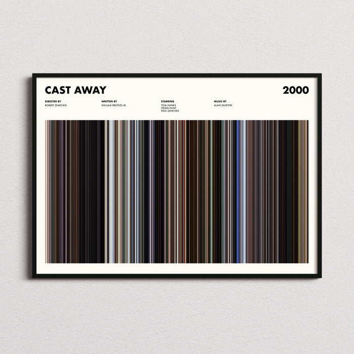 Cast Away Movie Barcode Poster
