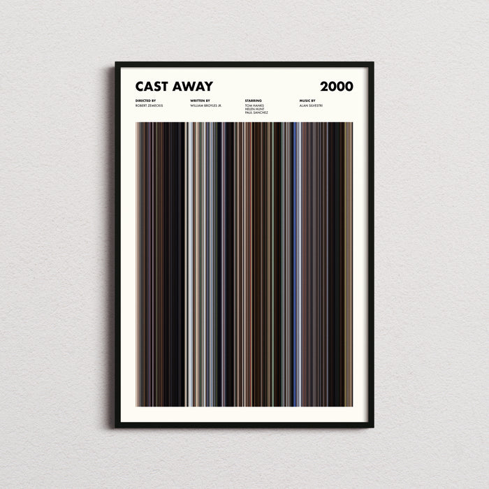 Cast Away Movie Barcode Poster