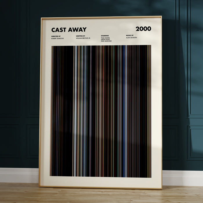 Cast Away Movie Barcode Poster