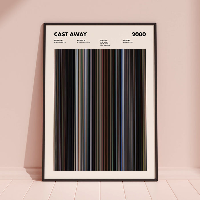 Cast Away Movie Barcode Poster
