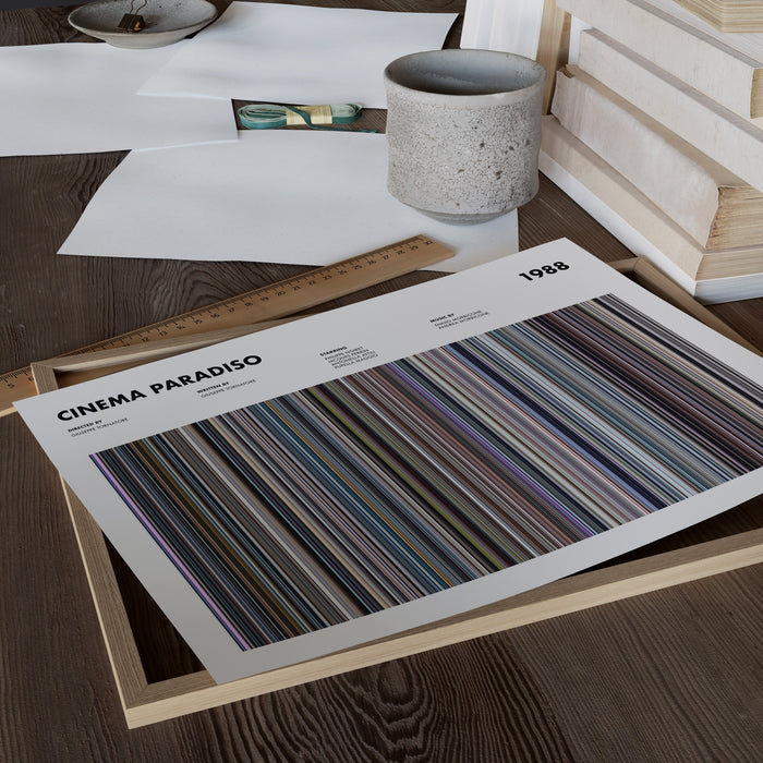 Cinema Paradiso Movie Barcode Poster