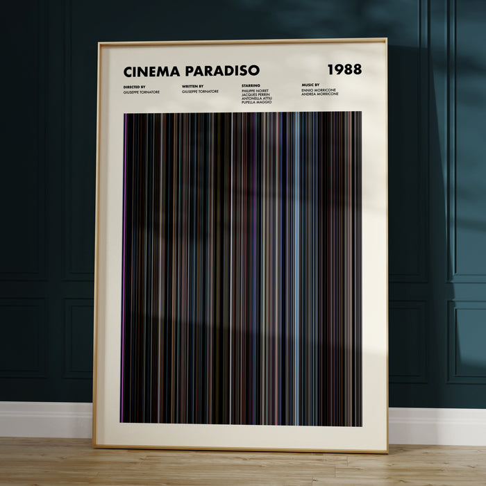 Cinema Paradiso Movie Barcode Poster