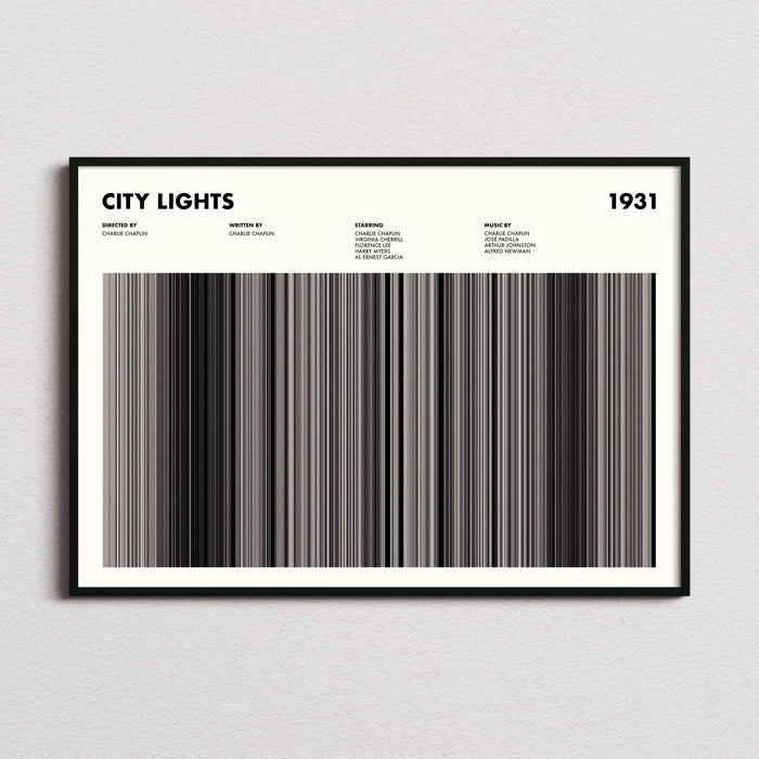 City Lights Movie Barcode Poster