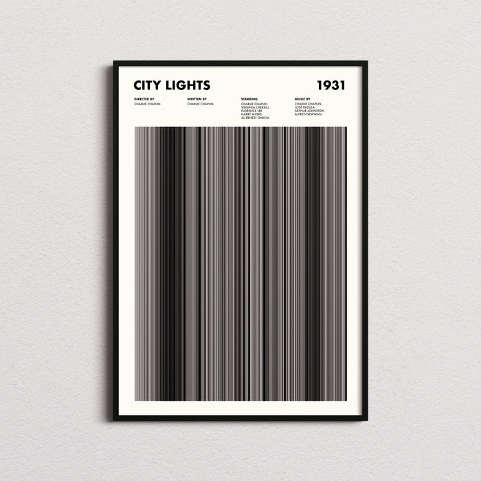 City Lights Movie Barcode Poster