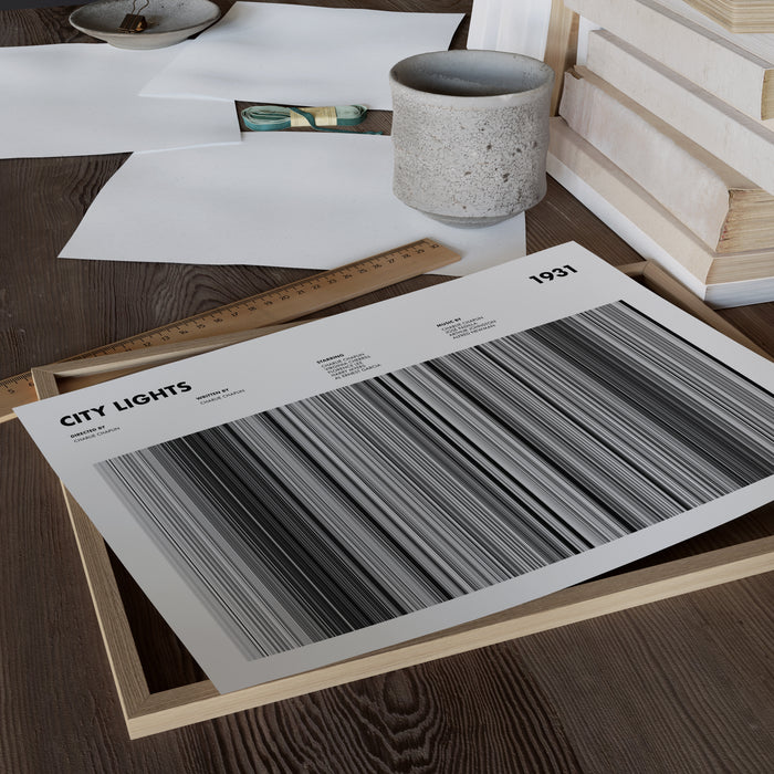 City Lights Movie Barcode Poster