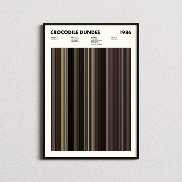 Crocodile Dundee Movie Barcode Poster