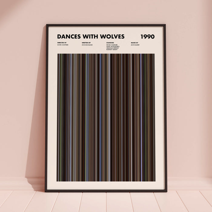Dances With Wolves Movie Barcode Poster