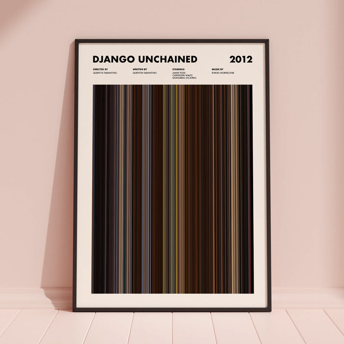 Django Unchained Movie Barcode Poster