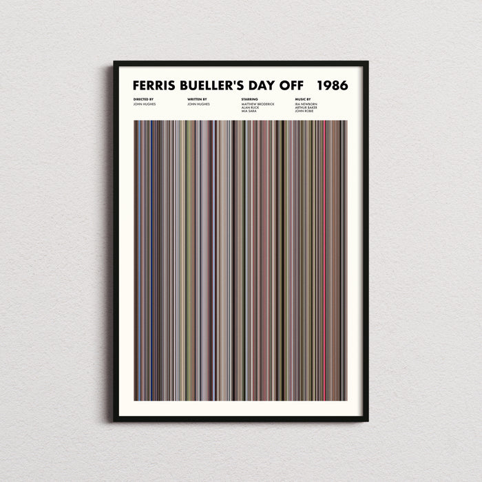 Ferris Buellers Day Off Movie Barcode Poster