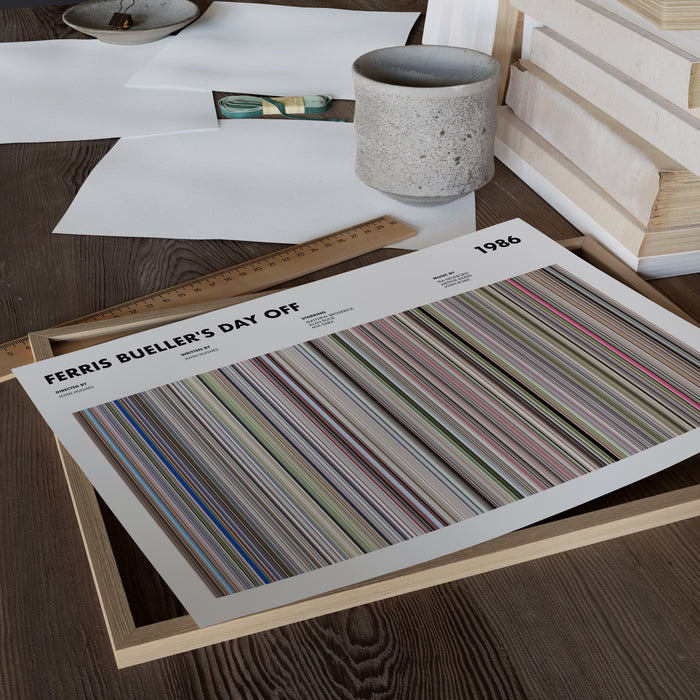 Ferris Buellers Day Off Movie Barcode Poster