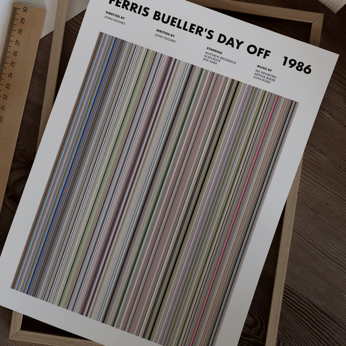 Ferris Buellers Day Off Movie Barcode Poster